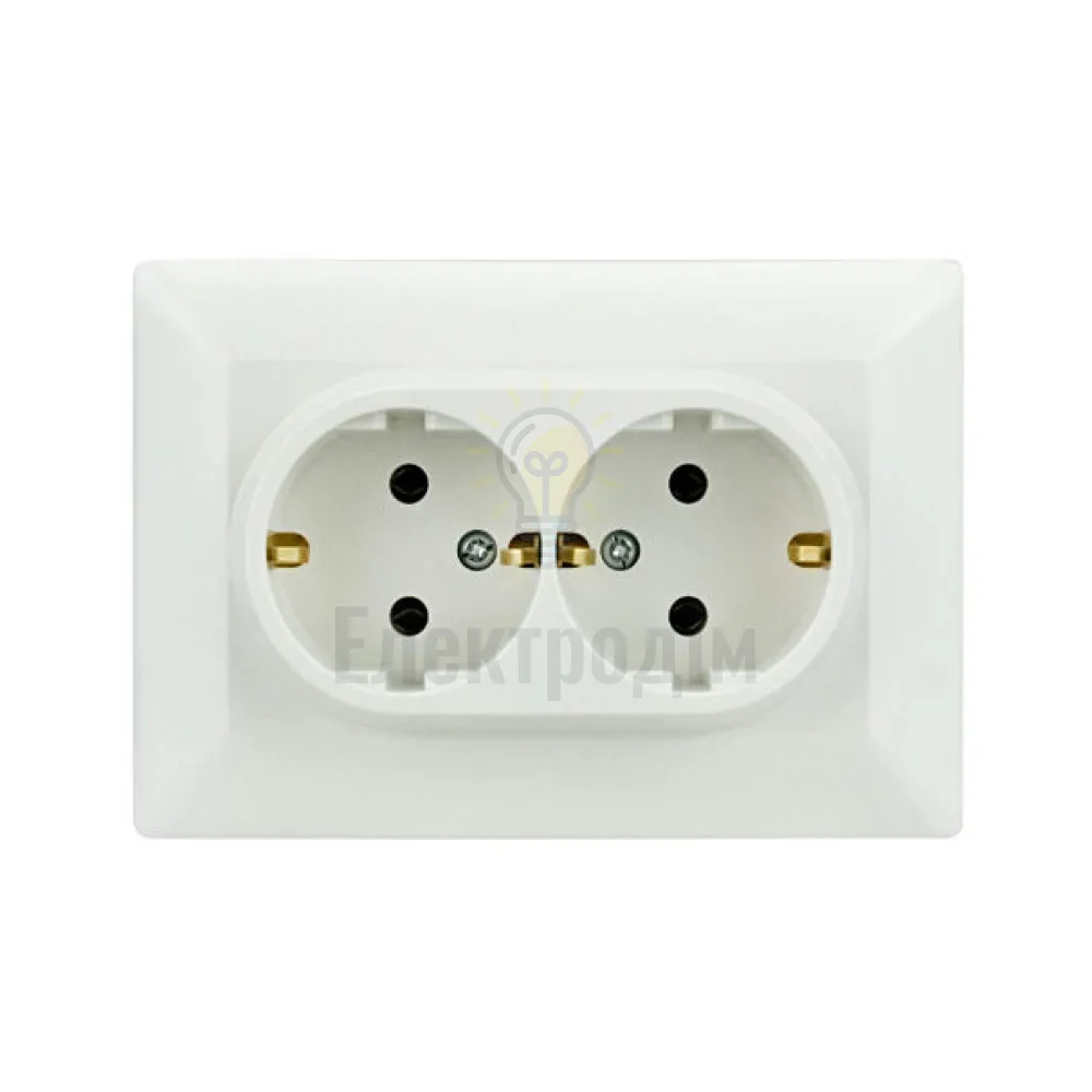 Розетка ODAK біла 2-а. з/з 210-010103-245 