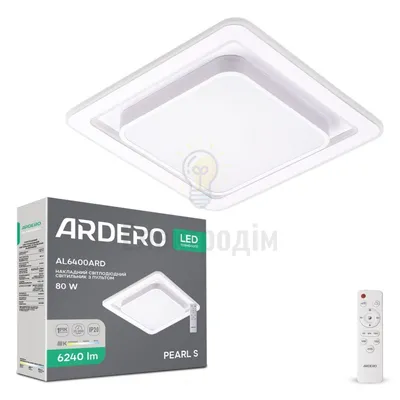 AL6400ARD 80W квадрат 6240Lm 3000K-6500K 480*480*70mm PEARL S 80242 — купити в Електродім