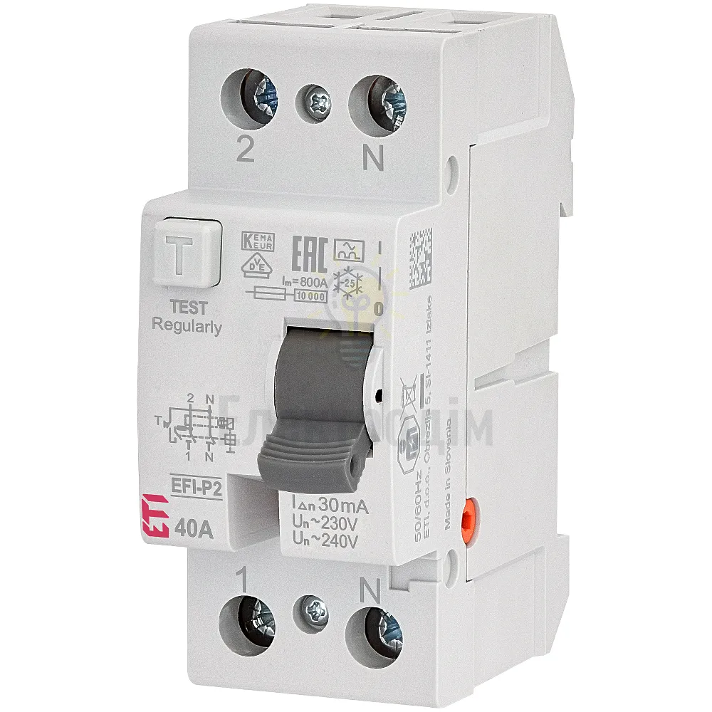 Реле диференційне (ПЗВ) 2р EFI6-P2 40/0,03 тип AC (6kA) 2061252 