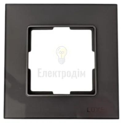 Рамка скляна горизонтальна одинарна graphite pearl (графіт) 0721 — купити в Електродім