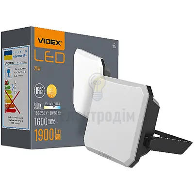 LED прожектор VIDEX F3 20W 5000K 220V Black VLE-F3-0205B — купити в Електродім