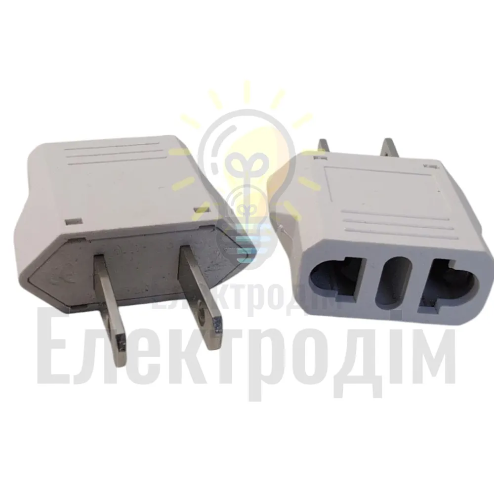 Перехідник - адаптер 6A 250V Lemanso білий  (американський) LMA089 