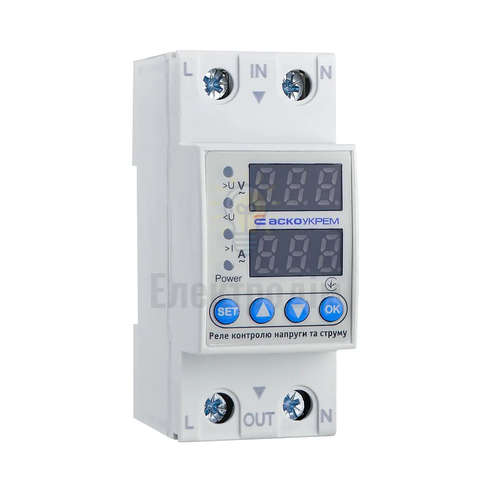 Реле контролю напруги та струму АСКО RKV 2P 40A A0010230001 