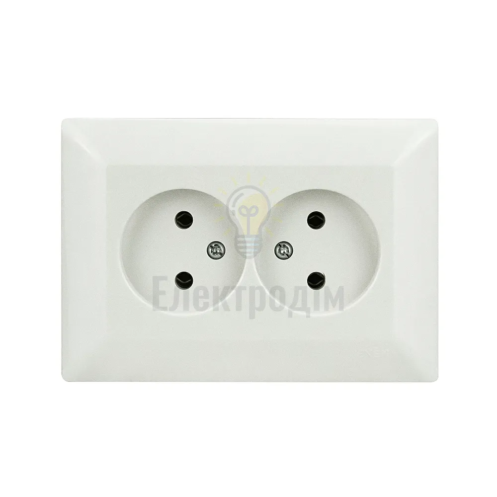 Розетка ODAK біла 2-а. б/з 210-010103-244 