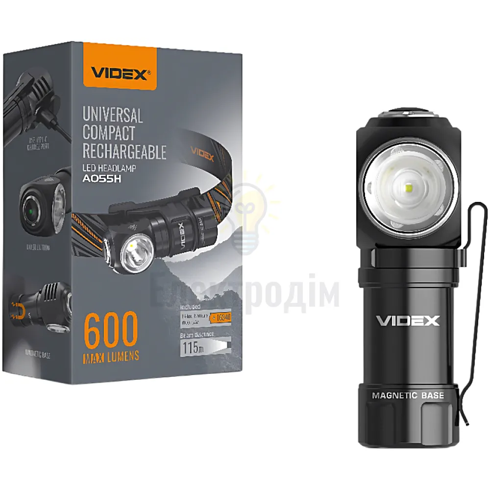 Портативний світлодіодний ліхтарик VIDEX 600Lm 5700K VLF-A055H 