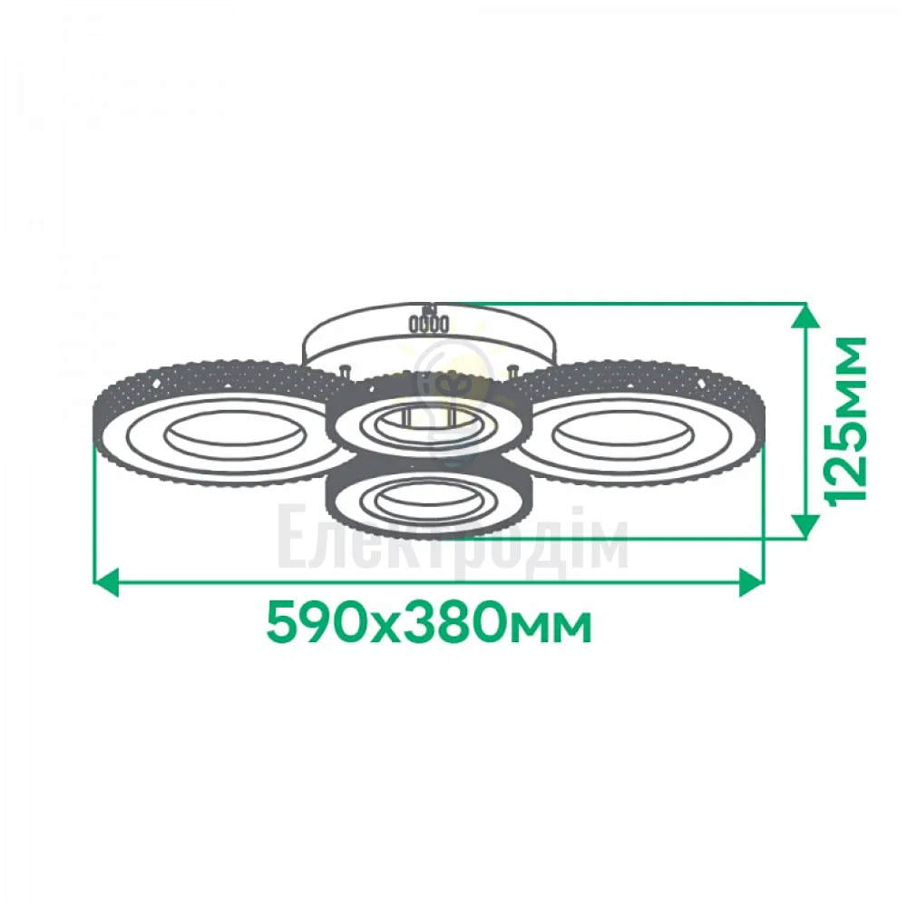 AL6164-1ARD 42W коло 4000Lm 3000-6500K 590*380*125mm VIVID 80090  - фото 4