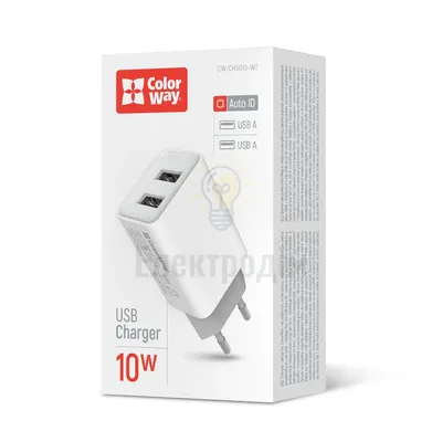 Зарядний пристрій мережевий 2USB 2,1А 10W білий ColorWay CW-CHS015-WT CW-CHS015-WT — купити в Електродім