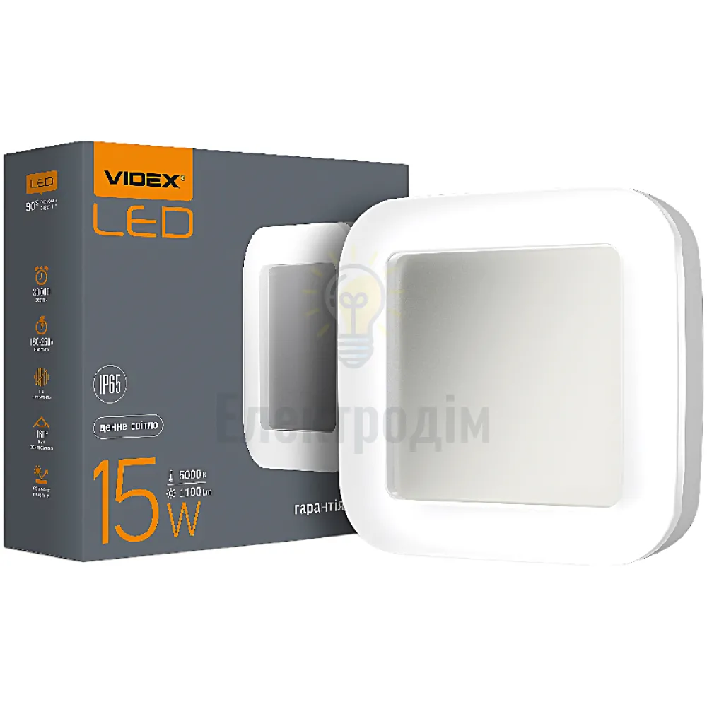 LED світильник ART IP65 квадратний VIDEX 15W 5000K VL-BHFS-155 