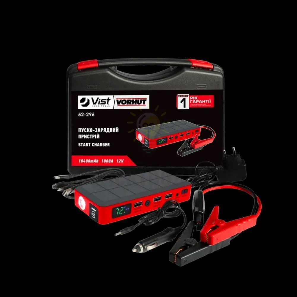 Пуско-зарядний пристрій.10400mAh 1000A/12V 52-296 