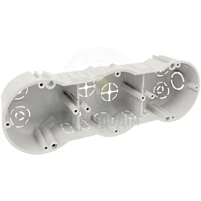 Коробка приладова в тверді стіни; потрійна; ПВХ; сіра; 213х70х45мм KP 64/3_KA — купити в Електродім