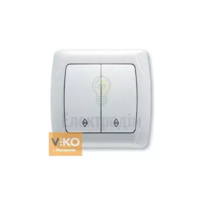 Вимикач Vi-Ko CARMEN білий 2-кл. прохідний 90561017 — купити в Електродім
