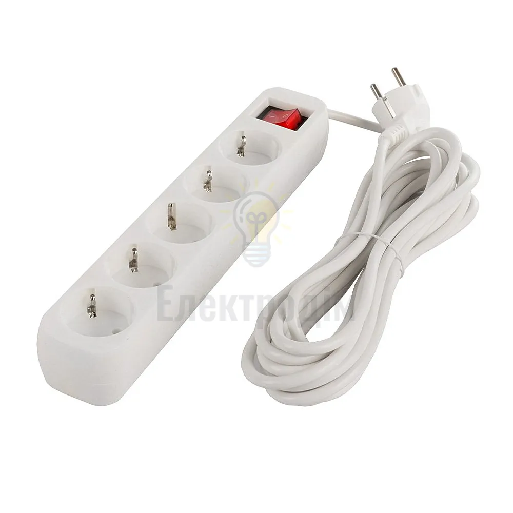 Подовжувач ColorWay Фільтр мережевий 5 розеток 2м білий CW-PSEA52W ColorWay CW-PSEA52W  - фото 4