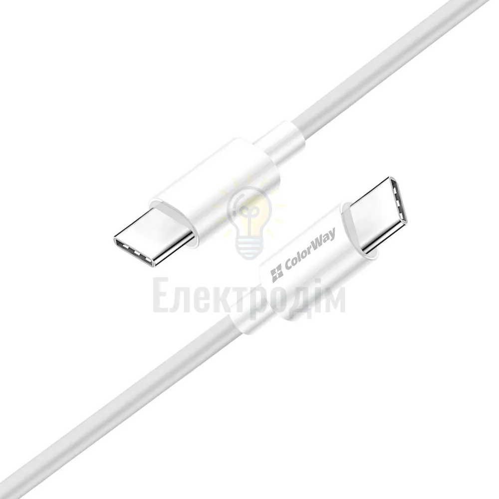 Кабель Colorway Type-C - Type-C (TPE) (PD Fast Charging 65W) 3.0А 2м білий CW-CBPDCC056-WT  - фото 5