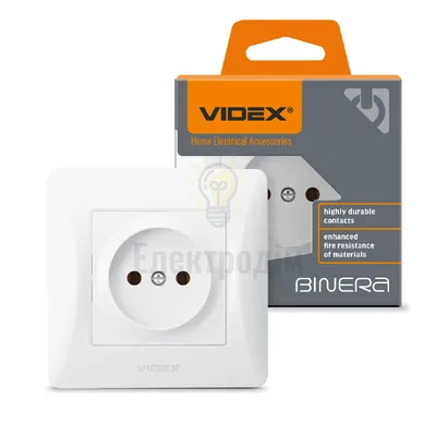BINERA білий Розетка внутрішня 1-а Videx VF-BNSK1-W — купити в Електродім