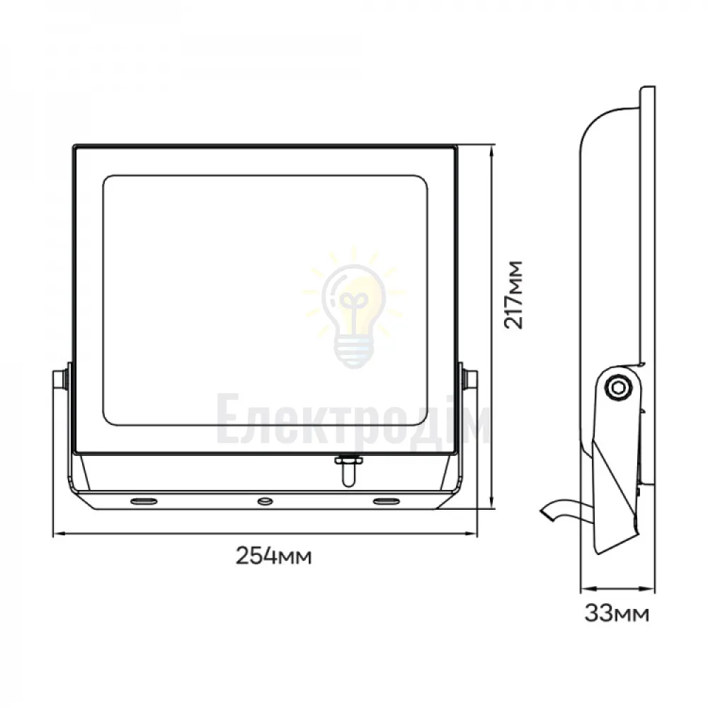 LL-1100ARD 100W 9000Lm 6500K (254*217*33мм) чорний IP65 80019  - фото 2