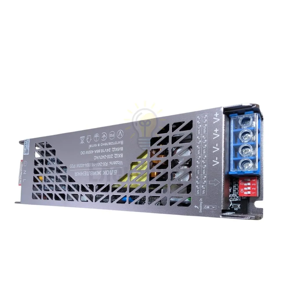 Блок  живлення RX 24V - 16,65А - 400W IP20 БЕЗ КУЛЛЕРА switch DIMM 30-100% 98189  - фото 2