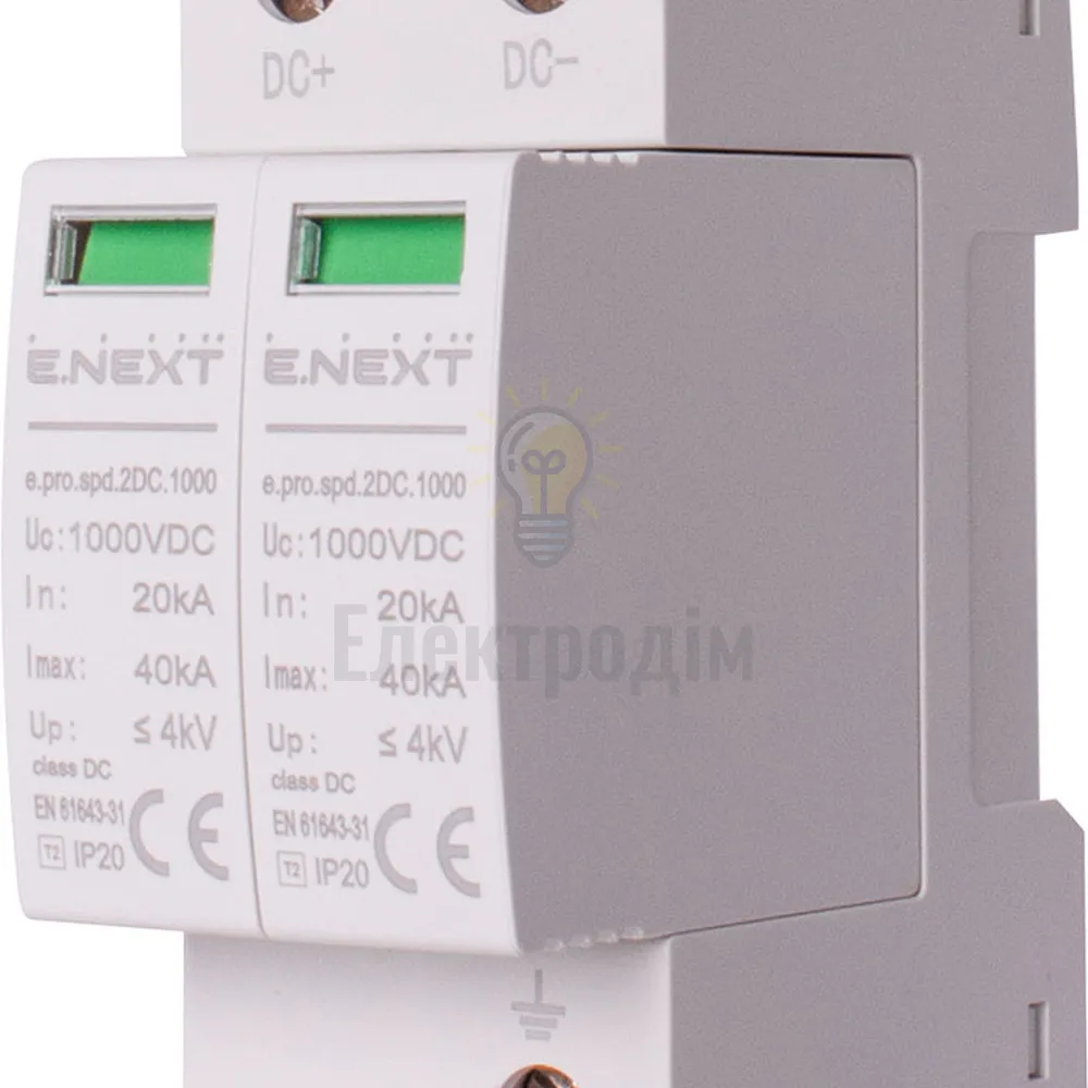 Пристрій для захисту від імпульсних перенапруг e.pro.spd.2DC.1000. 2P. DC 98751 