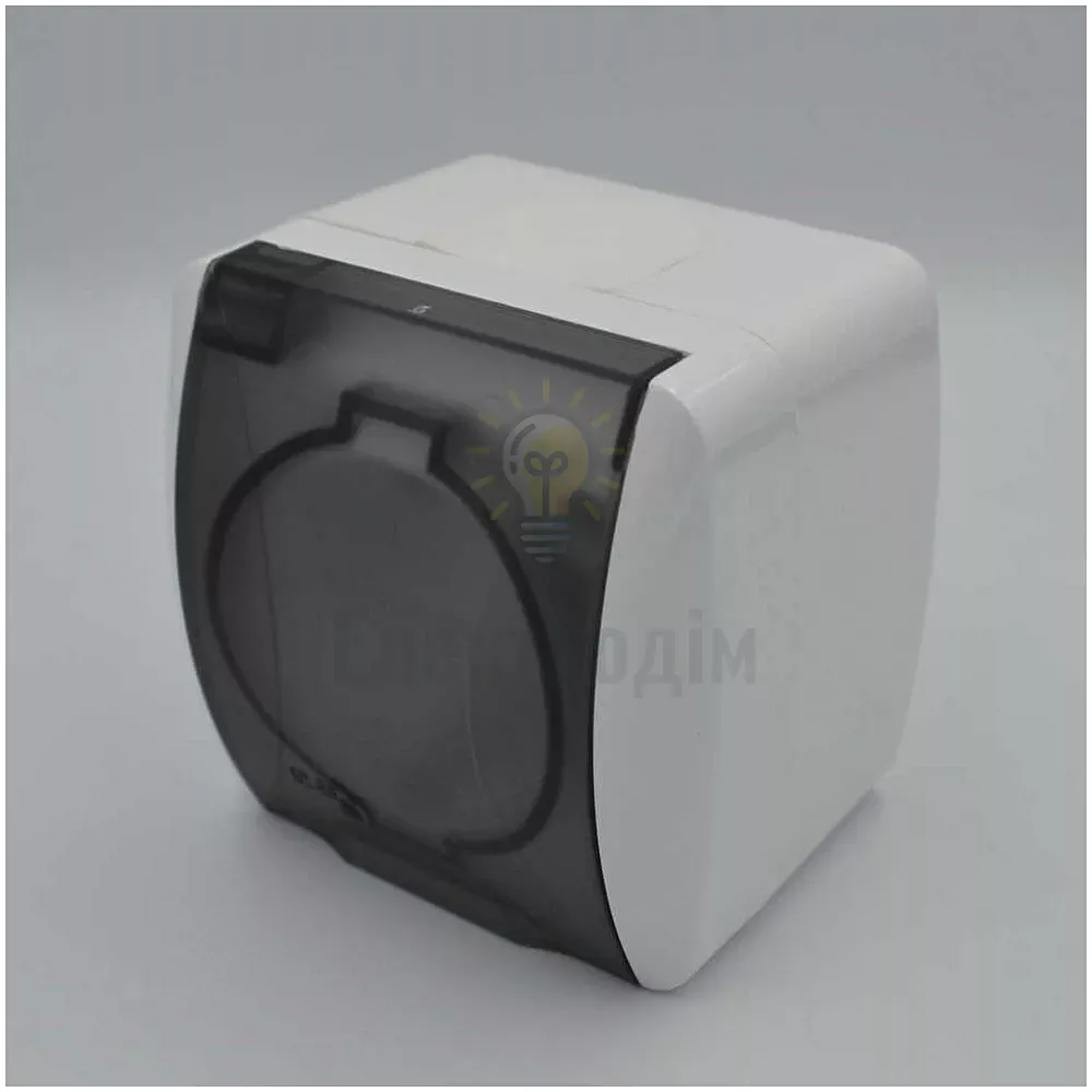 Розетка Alsu біла одинарна з\з з кришкою 504-010215-218  - фото 3