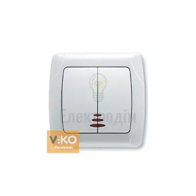 Вимикач Vi-Ko CARMEN білий 2-а з підсвіткою 90561050 — купити в Електродім
