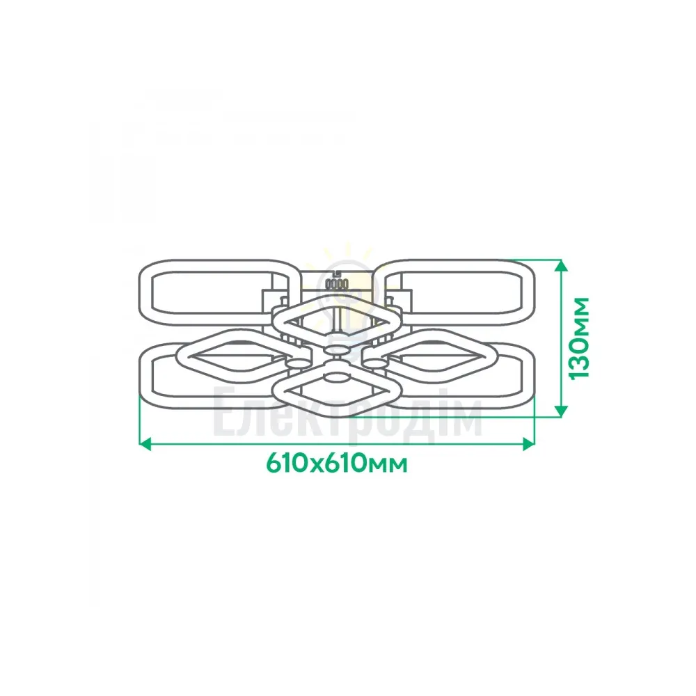 AL6138ARD 160W квадрат 17170Lm 3000K-6500K 610*610*130mm FELICITY 80082  - фото 9