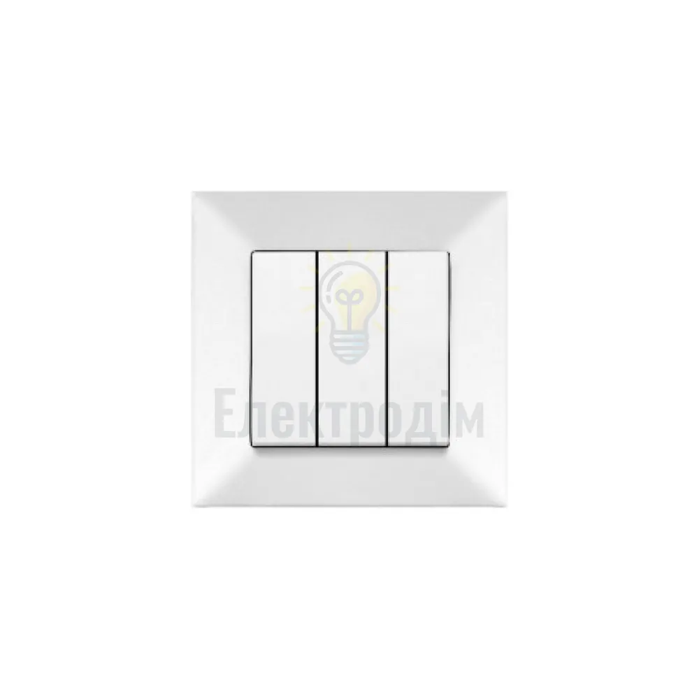 Вимикач 3-кл.  Viko Meridian Білий 90970068-WH 