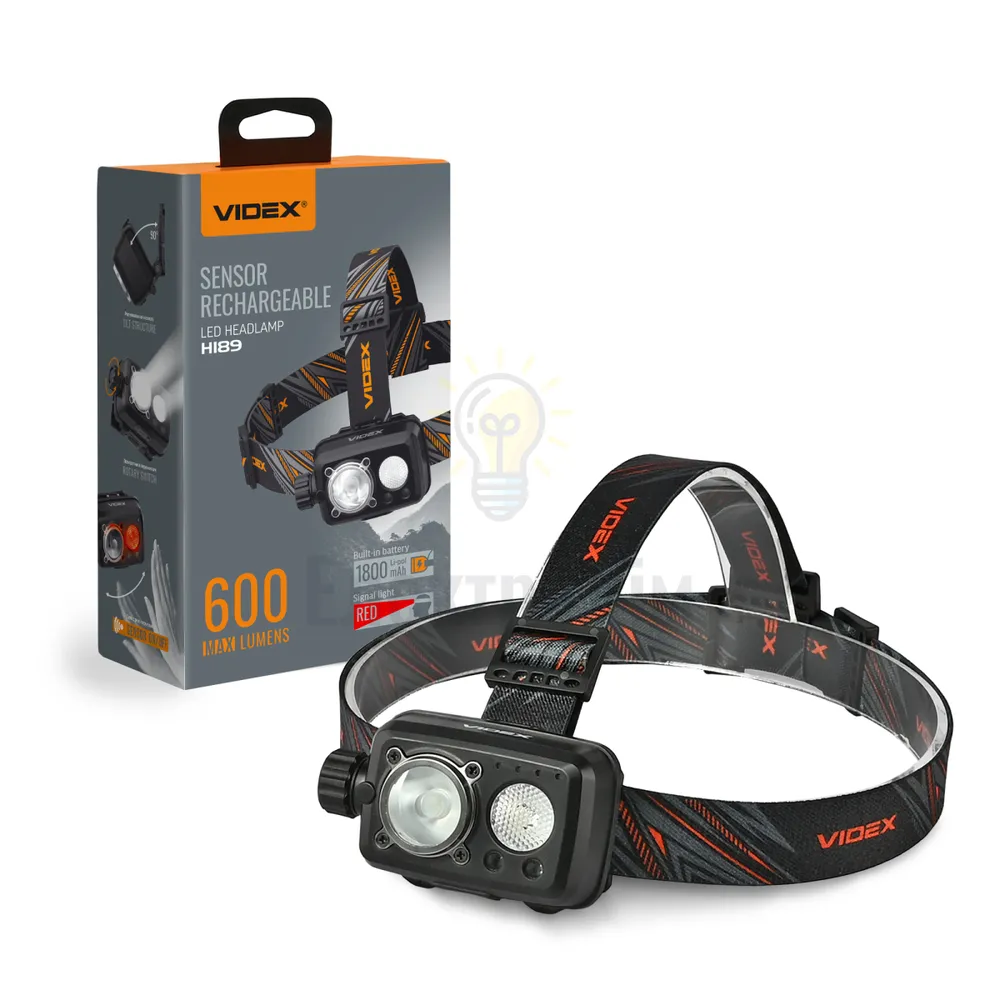 Ліхтарик LED налобний 600Lm 5000К VLF-H189 