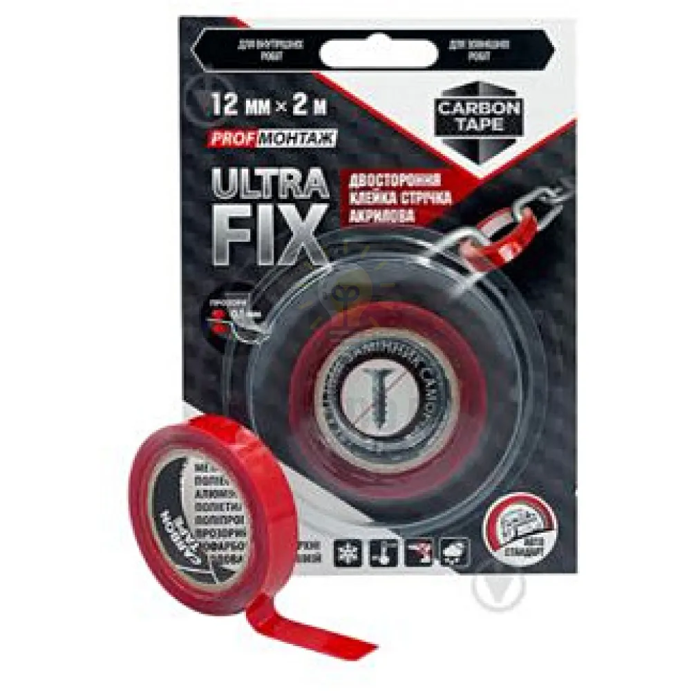 Скотч Двостороння стрічка PROF ULTRA FIX MUSTANG STANDARD 0,5мм*12мм*2м UF122 