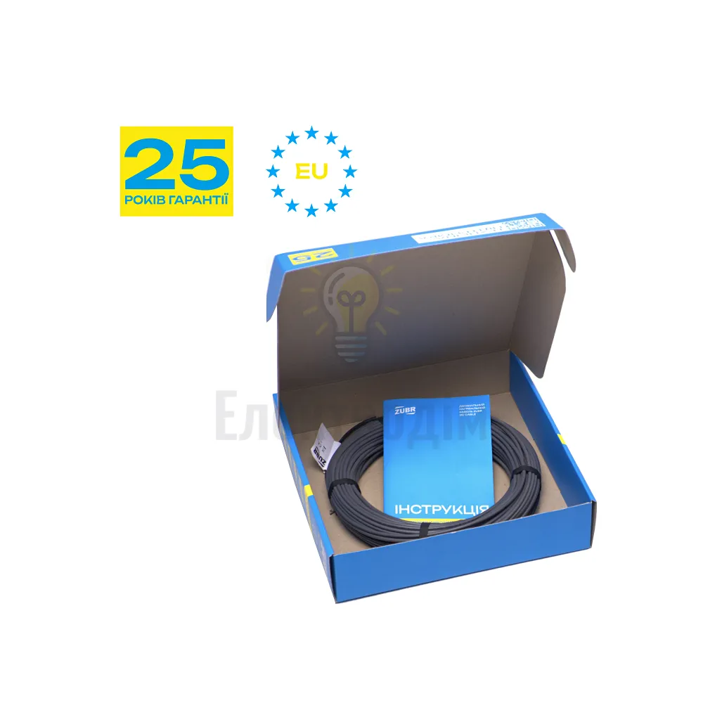 Нагрівальний кабель ZUBR DC Cable 17 / 720 Вт 4.2 м² з кроком 10 см або 5.3 м² з кроком 12,5 см 4820120222405  - фото 1