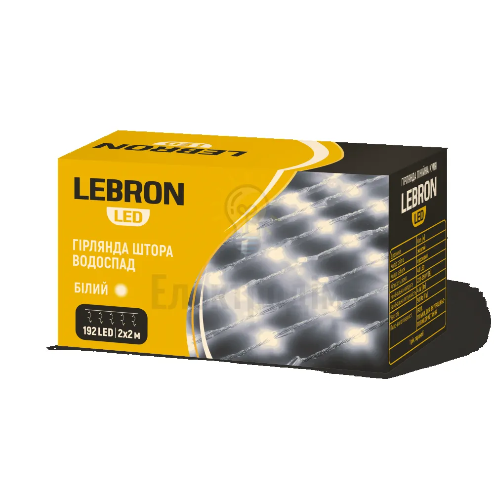LED гірлянда LEBRON штора водоспад 3х2м, 240LED, біла, IP20 15-18-86 