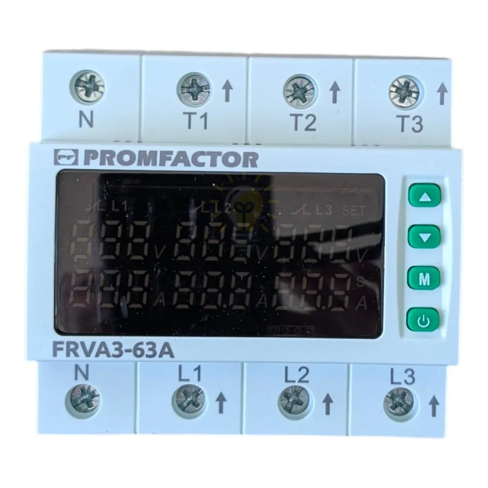 Трифазне реле контролю напруги та струму FRVA3-63A Промфактор FRVA3-63A 