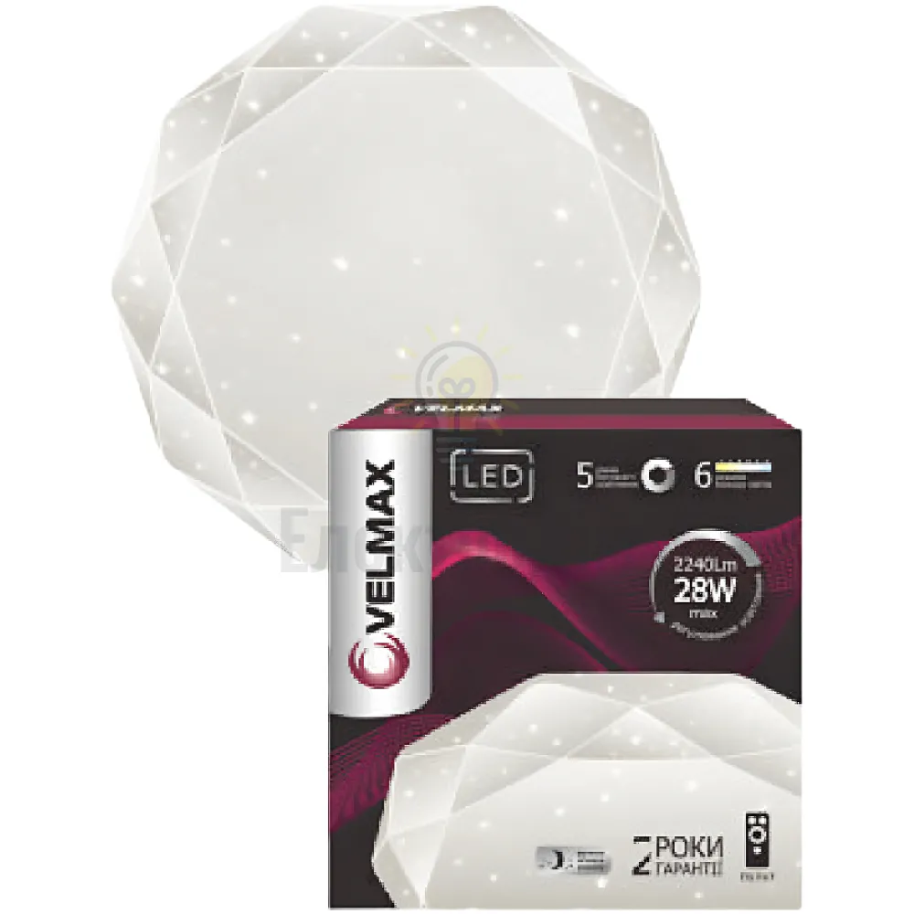 LED світильник VELMAX V-CL-DIAMOND, 70W, smart, 3000K-6500K, 4900Lm, пульт ДК. 23-41-07-1 