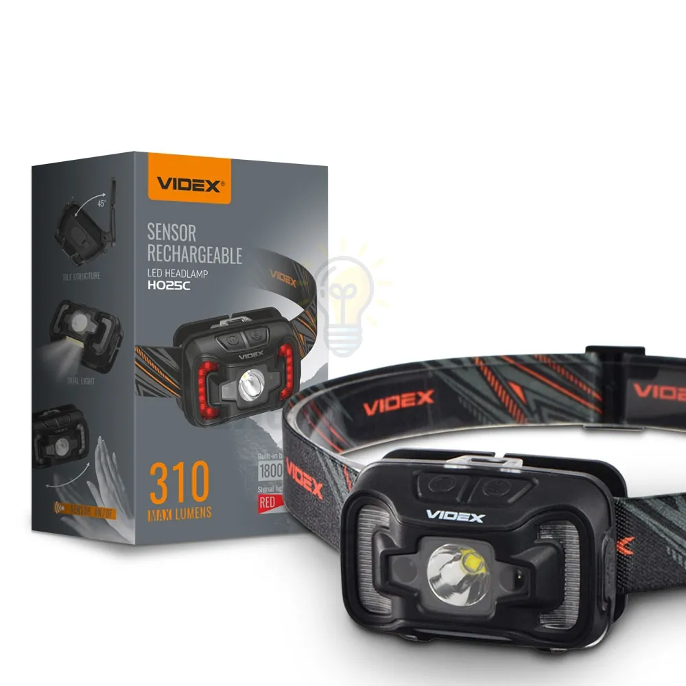 Налобний світлодіодний ліхтарик H025C VIDEX 310Lm 5000K VLF-H025C  - фото 1
