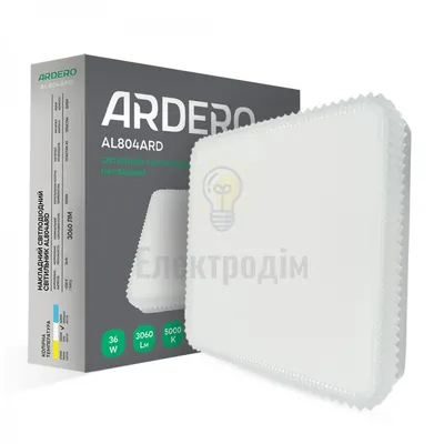 AL804ARD 36W квадрат накладний декор 3060Lm 5000K 230*230*40mm 80182 — купити в Електродім