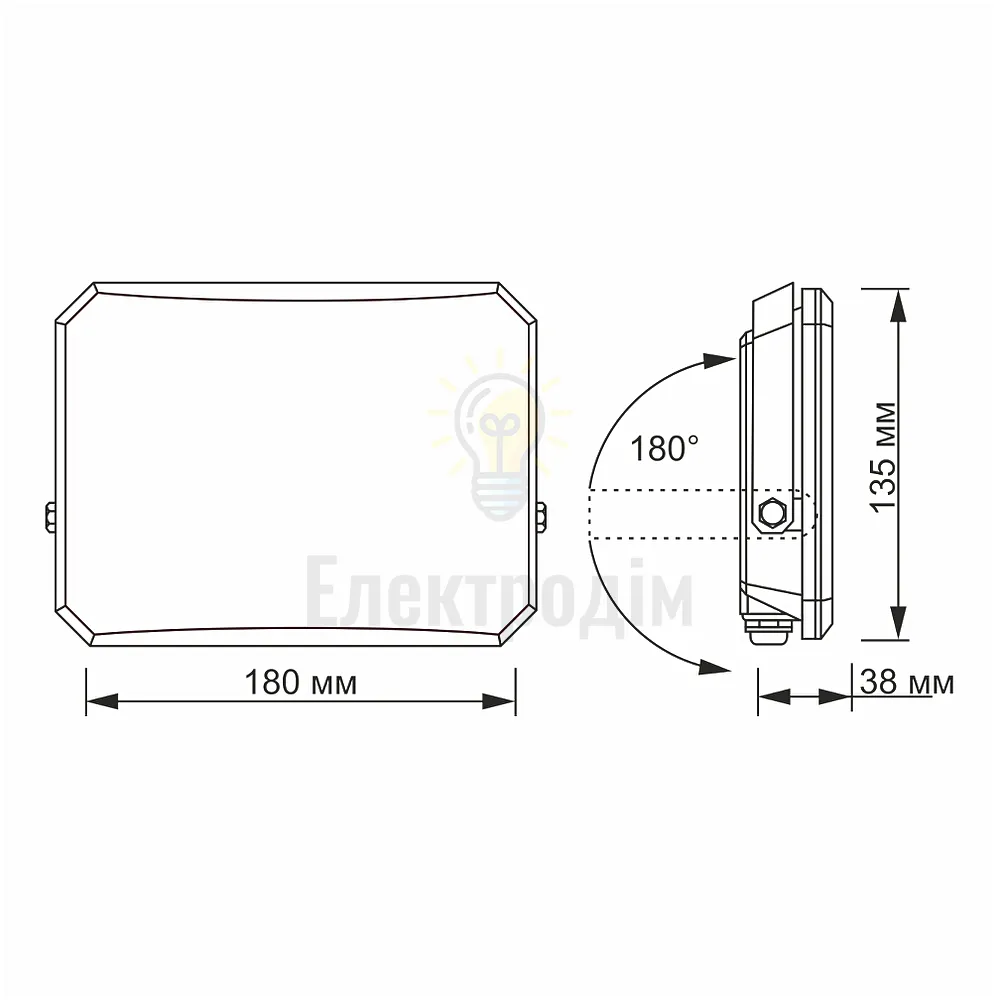 LED прожектор VIDEX F3 50W 5000K 220V Black VLE-F3-0505  - фото 4