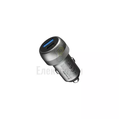 Автомобільний зарядний пристрій ColorWay CW-CHA066PD-GR USB+Type-C 70W QC+PD сірий 98805 — купити в Електродім
