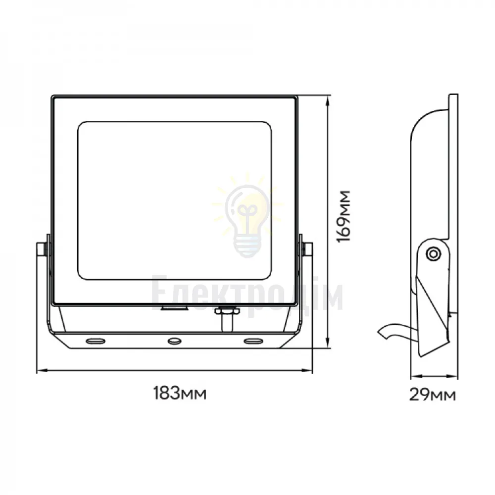 LL-1050ARD 50W 4500Lm 6500K (183*169*29мм) чорний IP65 80018  - фото 2