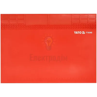 Килимок для паяння YATO з жаростійкого силікону до 500c 350x250x2мм YT-82468 — купити в Електродім