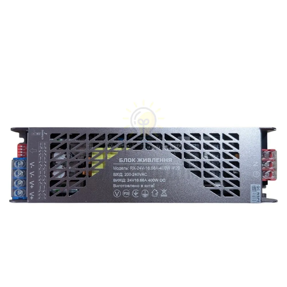 Блок  живлення RX 24V - 16,65А - 400W IP20 БЕЗ КУЛЛЕРА switch DIMM 30-100% 98189 