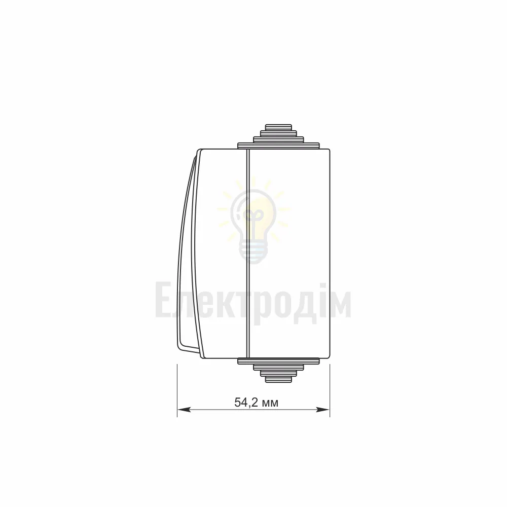 VIDEX BINERA IP65 Вимикач зовнішній 2кл сірий VF-BNW12-G  - фото 4