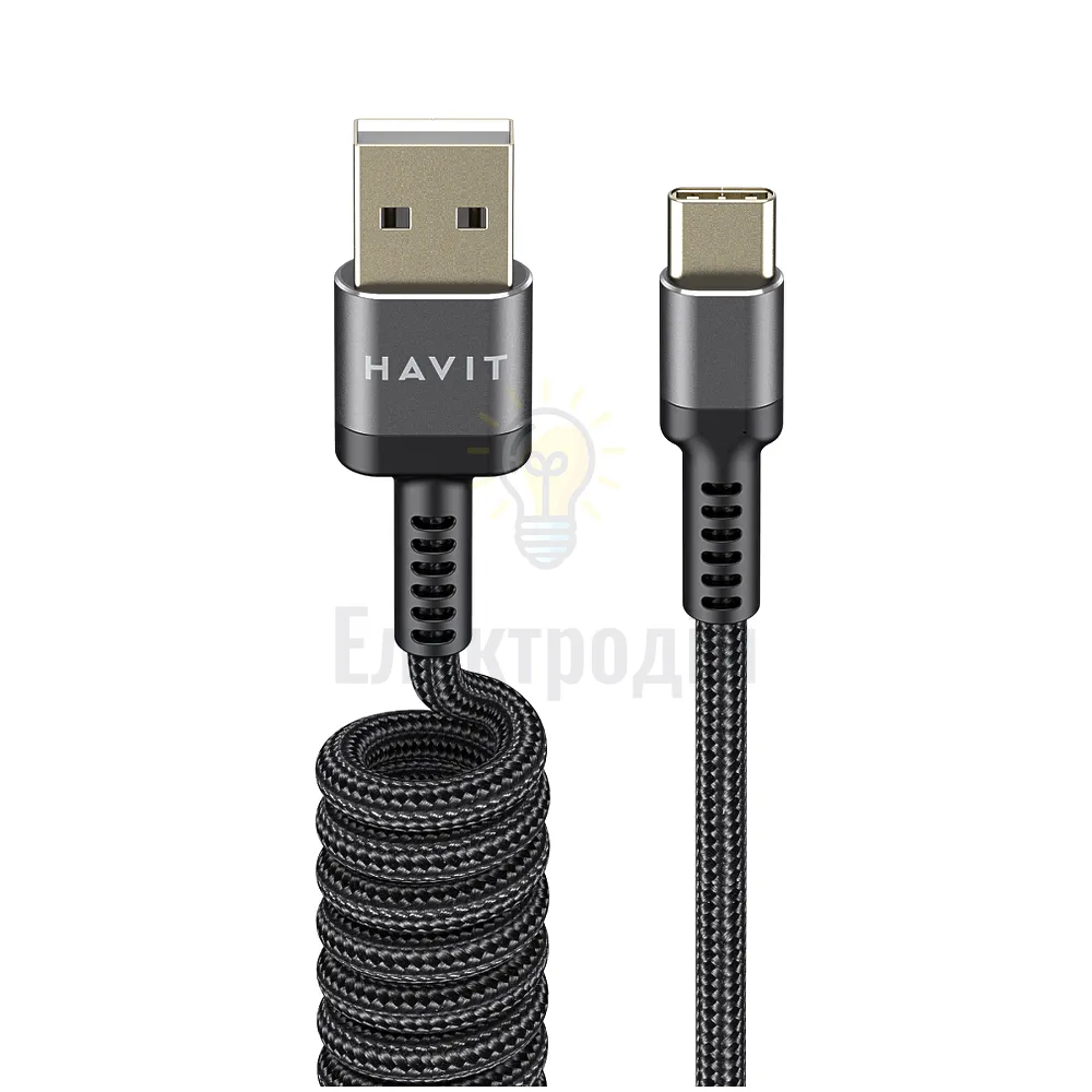 Кабель USB Type-C Havit HV-CB6252 2,4A 1,5м чорний HV-CB6252 