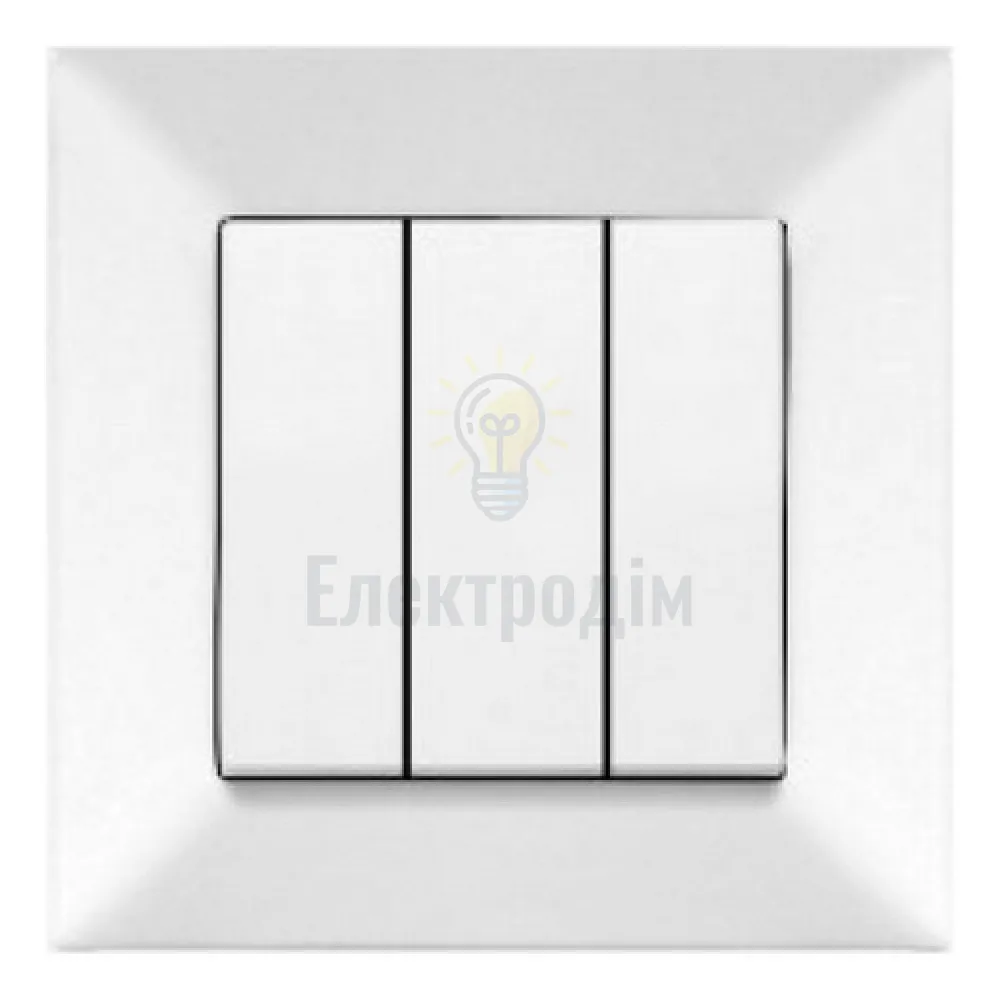 Вимикач 3-кл.  Viko Meridian Білий 90970068-WH 