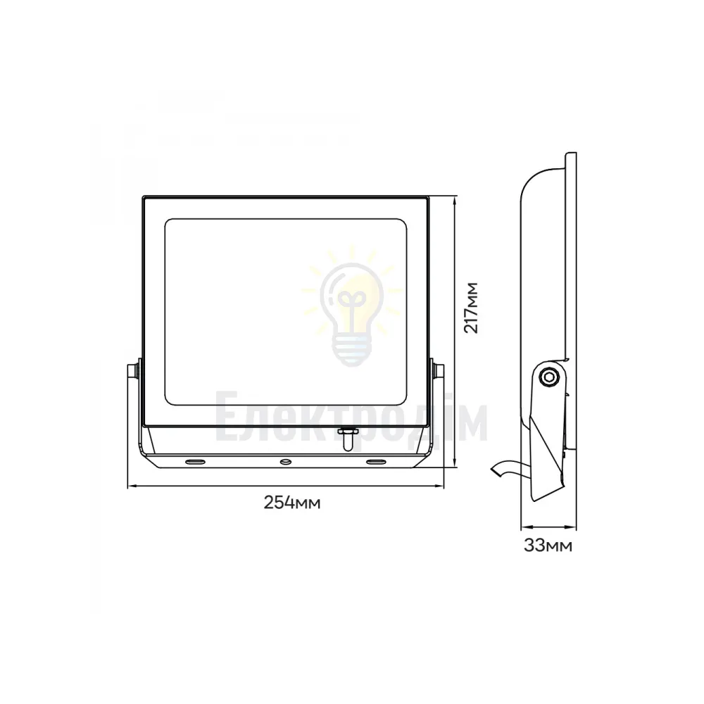 LL-1100ARD 100W 9000Lm 6500K (254*217*33мм) чорний IP65 80019  - фото 2