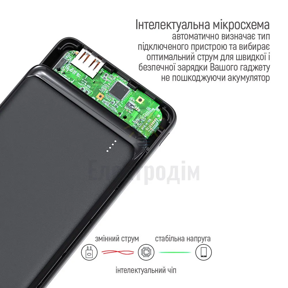Павербанк УМБ ColorWay Power Bank 10 000 mAh Slim (USB QC3.0 + USB-C Power Delivery 18W) Black CW-PB100LPG3BK-PD)  - фото 17