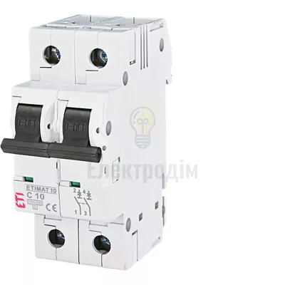 Авт. вимикач ETIMAT 10  2p C 10А (10 kA) 2133714 — купити в Електродім