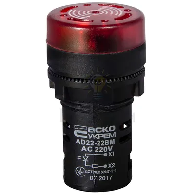 Сигнальна арматура Зумер блимаючий АСКО AD22-22 BM/r 220V АC червоний A0140030159 — купити в Електродім
