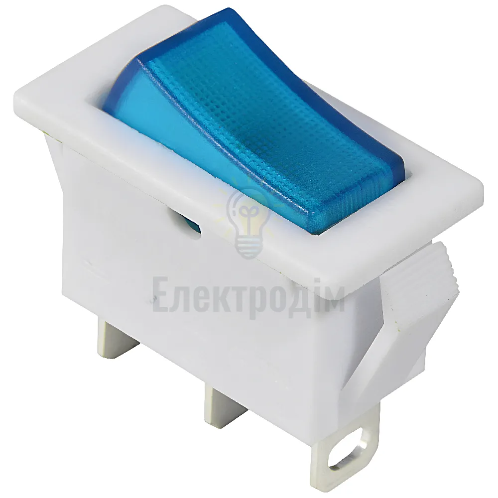 Перемикач KCD3-101N-13 BL/WH 220V 1 клав. синій з підсвічуванням  АСКО A0140040040 