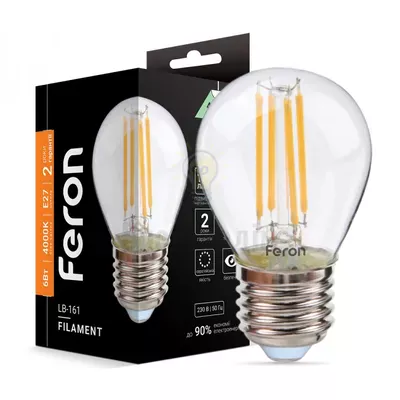 Світлодіодна лампа Filament LB-161  G45 230V 6W 600Lm  E27  4000K 40079 — купити в Електродім