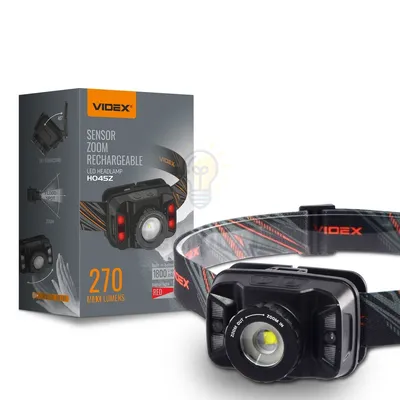 Налобний світлодіодний ліхтарик VIDEX 270Lm 5000K VLF-H045Z — купити в Електродім