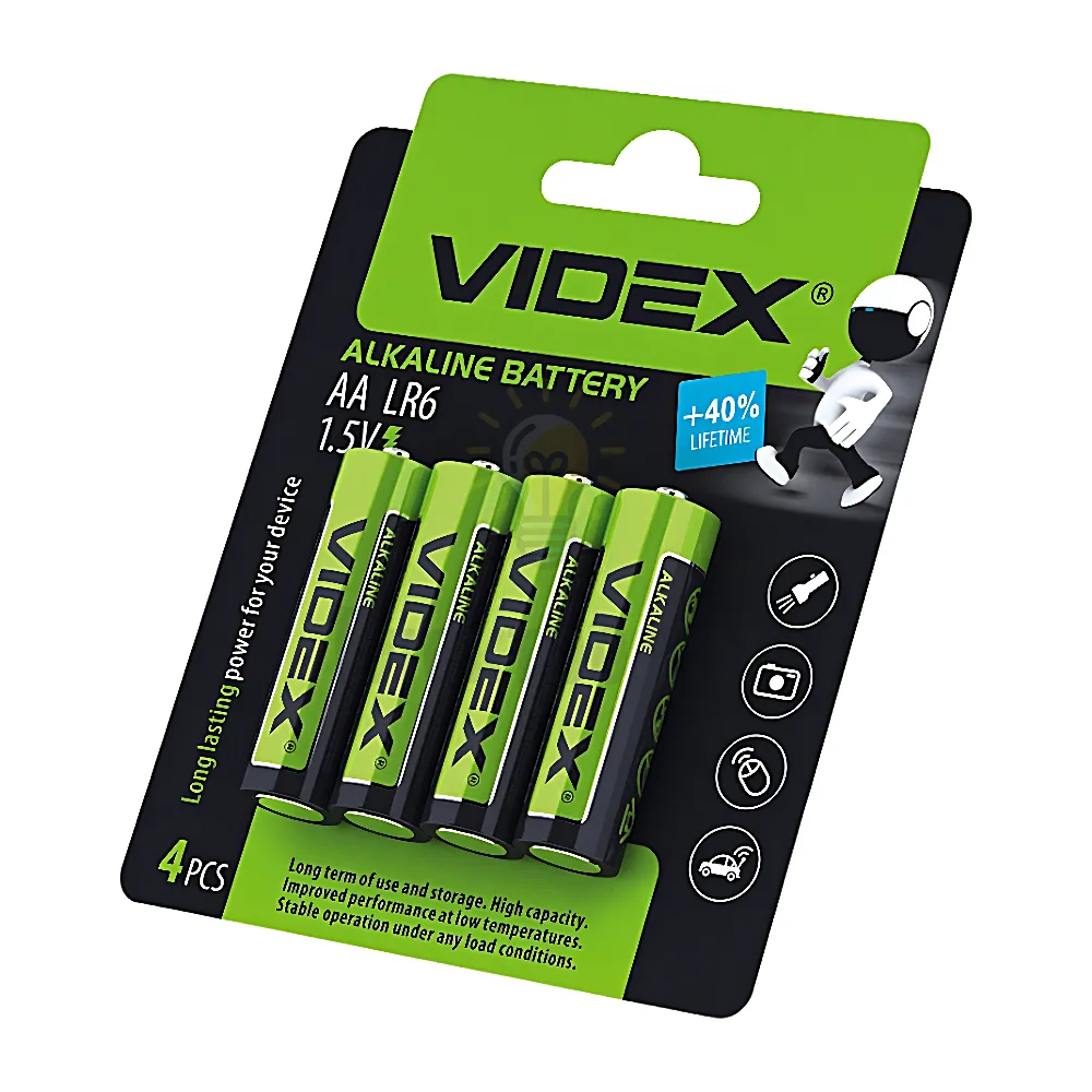 Батарейка Videx Батарейка лужна AA/LR6 (бл-4шт) Videx LR6/AA 4pcs BC 