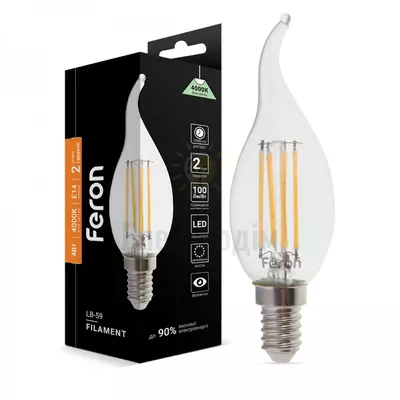 Світлодіодна лампа Filament LB-59 CF37 230V 4W 400Lm  E14 4000K 25576 — купити в Електродім